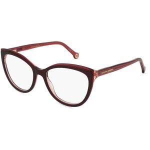 Safilo SpA Carolina Herrera HER 0207 Damen-Brille inkl. Gläser Vollrand Butterfly Acetat-Gestell 53/17/145, Rot