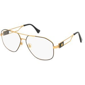 Luxottica Fashion Brillen Vertriebs GmbH Versace VE1287 Herren-Brille inkl. Gläser Vollrand Quadratisch Metall-Gestell 57/13/145, Schwarz