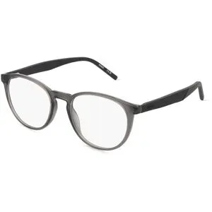 Safilo GmbH Hugo HG 1308 Herren-Brille inkl. Gläser Vollrand Rund Kunststoff-Gestell 51/19/145, Grau