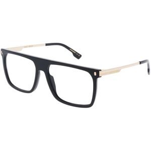 Safilo GmbH Dsquared2 D2 0122 Herren-Brille inkl. Gläser Vollrand Quadratisch Acetat-Gestell 56/15/145, Schwarz