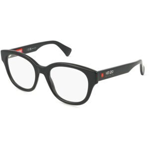 Thélios Kenzo KZ50212I Damen-Brille inkl. Gläser Vollrand Geometrisch Acetat-Gestell 51/20/145, Schwarz