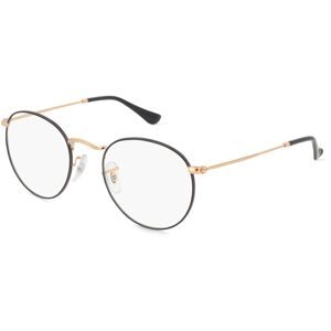 Luxottica Fashion Brillen Vertriebs GmbH Ray-Ban 0RX3447V ROUND METAL Unisex-Brille inkl. Gläser Vollrand Rund Metall-Gestell 50/21/145, Schwarz