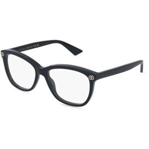 Kering Eyewear Spa Gucci GG2113O Damen-Brille inkl. Gläser Vollrand Eckig Acetat-Gestell 52/15/135, Schwarz