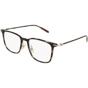 Kering Eyewear Spa Montblanc MB0354O Unisex-Brille inkl. Gläser Vollrand Quadratisch Kunststoff-Gestell 52/18/145, Havanna
