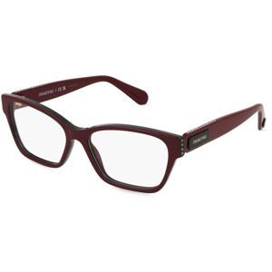 Luxottica Fashion Brillen Vertriebs GmbH Swarovski SK2013 Damen-Brille inkl. Gläser Vollrand Quadratisch Acetat-Gestell 54/16/140, Rot