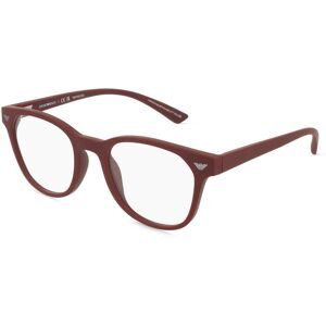 Luxottica Fashion Brillen Vertriebs GmbH Emporio Armani 0EA3240U Herren-Brille inkl. Gläser Vollrand Panto Kunststoff-Gestell 50/20/145, Rot