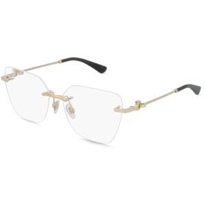 Luxottica Fashion Brillen Vertriebs GmbH Dolce&Gabbana DG1363 Damen-Brille inkl. Gläser Randlos Cat Eye Metall-Gestell 56/15/140, Gold