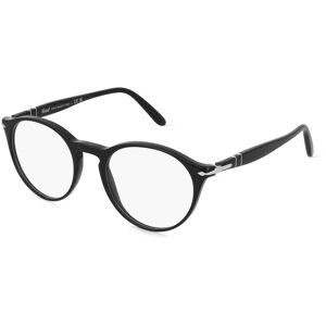 Luxottica Fashion Brillen Vertriebs GmbH Persol 0PO3092V Herren-Brille inkl. Gläser Vollrand Panto Acetat-Gestell 50/19/145, Schwarz