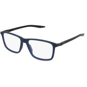 Kering Eyewear Spa Puma PU0419O Unisex-Brille inkl. Gläser Vollrand Quadratisch Acetat-Gestell 55/17/140, Blau