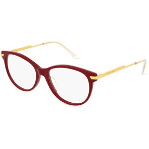 Kering Eyewear Spa Bottega Veneta BV1039O Unisex-Brille inkl. Gläser Vollrand Cat Eye Acetat-Gestell 53/16/145, Rot