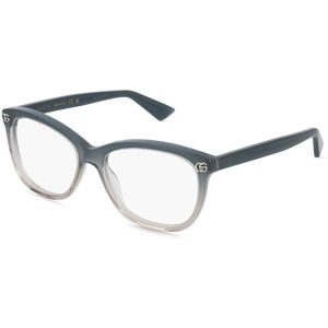 Kering Eyewear Spa Gucci GG2113O Damen-Brille inkl. Gläser Vollrand Eckig Acetat-Gestell 52/15/135, Grau