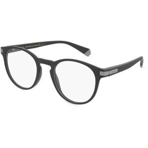 Safilo GmbH Polaroid PLD D418 Unisex-Brille inkl. Gläser Vollrand Rund Kunststoff-Gestell 49/21/140, Schwarz
