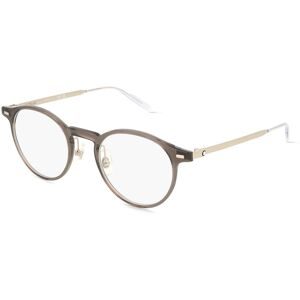 Kering Eyewear Spa Montblanc MB0426O Herren-Brille inkl. Gläser Vollrand Rund Kunststoff-Gestell 48/21/145, Grau