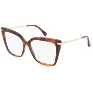 Marcolin Deutschland GmbH Max Mara MM5144 Unisex-Brille inkl. Gläser Vollrand Butterfly Acetat-Gestell 54/15/135, Havanna