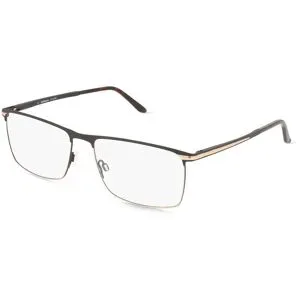 FERDINAND MENRAD GmbH & Co KG Fielmann 2227 FLEX CL EDUARD Herren-Brille inkl. Gläser Vollrand Quadratisch Edelstahl-Gestell 60/17/150, Schwarz