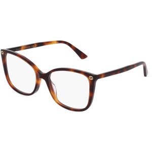 Kering Eyewear Spa Gucci GG0026O Unisex-Brille inkl. Gläser Vollrand Cat Eye Acetat-Gestell 53/17/140, Havanna