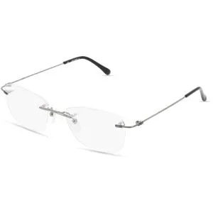 Optic Prima HK Fielmann OPH 9959 CL Damen-Brille inkl. Gläser Randlos Quadratisch Metall-Gestell 53/18/135, Grau