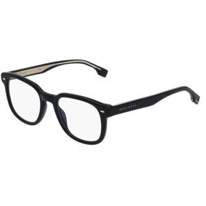 Safilo GmbH Boss 1319/BB Herren-Brille inkl. Gläser Vollrand Quadratisch Acetat-Gestell 51/21/145, Schwarz