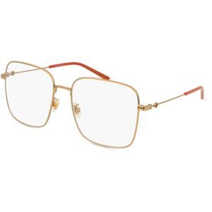 Kering Eyewear Spa Gucci GG0445O Unisex-Brille inkl. Gläser Vollrand Quadratisch Metall-Gestell 56/17/140, Gold