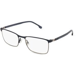 Safilo GmbH Boss 1637 Herren-Brille inkl. Gläser Vollrand Quadratisch Metall-Gestell 56/19/150, Blau