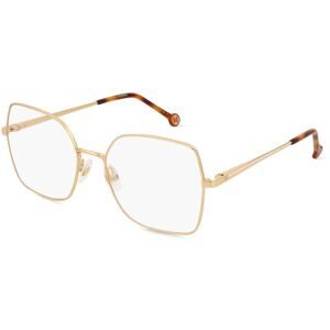 Safilo SpA Carolina Herrera HER 0206 Damen-Brille inkl. Gläser Vollrand Quadratisch Metall-Gestell 55/18/145, Gold