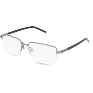 Kering Eyewear Spa PUMA PU0538O Herren-Brille inkl. Gläser Halbrand Eckig Metall-Gestell 59/17/145, Grau