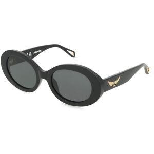 DE RIGO Vision D.A.CH. GmbH Zadig & Voltaire SZV460 Damen-Sonnenbrille Vollrand Rund Kunststoff-Gestell, Schwarz