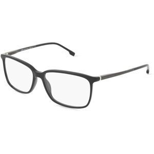 Safilo GmbH Boss 1185/IT Herren-Brille inkl. Gläser Vollrand Quadratisch Acetat-Gestell 56/15/145, Schwarz