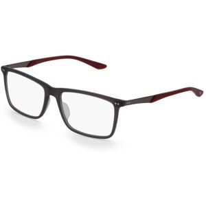 Kering Eyewear Spa Puma PU 0096O Unisex-Brille inkl. Gläser Vollrand Quadratisch Acetat-Gestell 56/17/140, Grau
