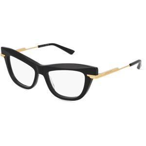 Kering Eyewear Spa Bottega Veneta  BV1266O Damen-Brille inkl. Gläser Vollrand Cat Eye Acetat-Gestell 51/16/130, Schwarz