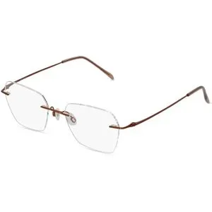 Wenzhou Bada Optical Co. , LTD Fielmann BD 465 CL Damen-Brille inkl. Gläser Randlos Quadratisch Edelstahl-Gestell 52/18/135, Braun