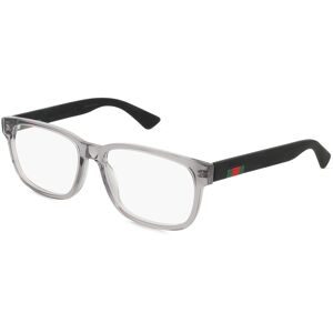 Kering Eyewear Spa Gucci GG0011O Unisex-Brille inkl. Gläser Vollrand Quadratisch Kunststoff-Gestell 55/17/145, Schwarz