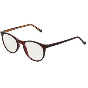 Zhangzhou Agilton Optical Co., Ltd. Fielmann MC 537 BL Unisex-Blaulichtfilterbrille ohne Sehstärke Vollrand Panto Propionat-Gestell, Braun