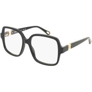 Kering Eyewear Spa Chloé CH0335O Damen-Brille inkl. Gläser Vollrand Eckig Acetat-Gestell 54/16/140, Schwarz