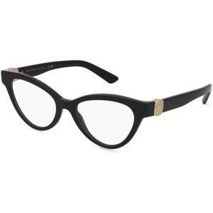 Luxottica Fashion Brillen Vertriebs GmbH Dolce&Gabbana 0DG3394 Damen-Brille inkl. Gläser Vollrand Cat Eye Acetat-Gestell 52/18/145, Schwarz