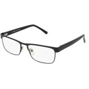 Suncute Industries Co., Ltd. Fielmann MC 573 FLEX CL Herren-Brille inkl. Gläser Vollrand Quadratisch Edelstahl-Gestell 52/16/140, Schwarz