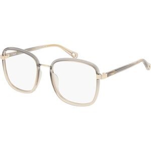 Kering Eyewear Spa Chloé CH0034O Damen-Brille inkl. Gläser Vollrand Eckig Kunststoff-Gestell 50/18/140, Grau