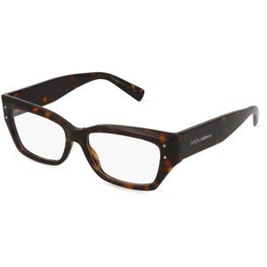 Luxottica Fashion Brillen Vertriebs GmbH Dolce&Gabbana 0DG3387 Damen-Brille inkl. Gläser Vollrand Quadratisch Acetat-Gestell 53/16/145, Havanna