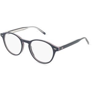 Safilo SpA Tommy Hilfiger TH 2129 Herren-Brille inkl. Gläser Vollrand Panto Acetat-Gestell 51/20/150, Blau