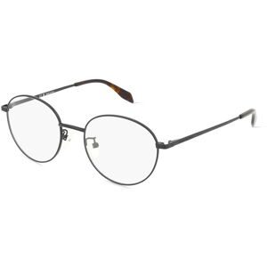 Kering Eyewear Spa Alexander McQueen AM0414O Unisex-Brille inkl. Gläser Vollrand Rund Metall-Gestell 51/19/150, Schwarz