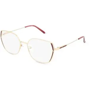 Billion Excel Optical Manufactory Co. Ltd. Fielmann BE 030 FA Damen-Brille inkl. Gläser Vollrand Quadratisch Edelstahl-Gestell 52/17/140, Gold
