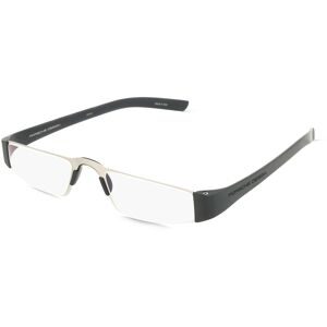 DE RIGO Vision D.A.CH. GmbH Porsche Design P8801 Unisex-Fertiglesebrille Vollrand Eckig Metall-Gestell, Silber