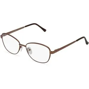 Suncute Industries Co., Ltd. Fielmann MC 471 FLEX CL Damen-Brille inkl. Gläser Vollrand Butterfly Edelstahl-Gestell 53/16/145, Braun