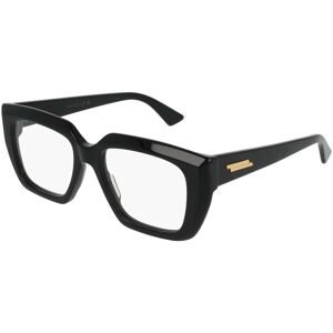 Kering Eyewear Spa Bottega Veneta BV1032O Damen-Brille inkl. Gläser Vollrand Eckig Acetat-Gestell 52/18/145, Schwarz