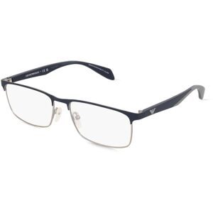 Luxottica Fashion Brillen Vertriebs GmbH Emporio Armani EA1149 Herren-Brille inkl. Gläser Vollrand Eckig Metall-Gestell 56/17/145, Silber