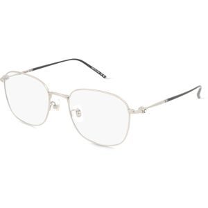 Kering Eyewear Spa Montblanc MB0415OA Unisex-Brille inkl. Gläser Vollrand Eckig Titan-Gestell 54/20/145, Silber