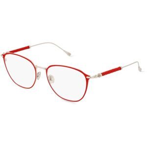 Marcolin Deutschland GmbH Tod's TO5236 Unisex-Brille inkl. Gläser Vollrand Rund Metall-Gestell 52/17/140, Rot