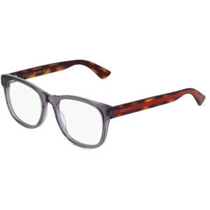 Kering Eyewear Spa Gucci GG0004ON Unisex-Brille inkl. Gläser Vollrand Quadratisch Kunststoff-Gestell 53/19/145, Grau