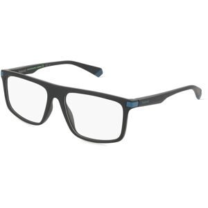 Safilo GmbH Polaroid PLD D448 Herren-Brille inkl. Gläser Vollrand Quadratisch Kunststoff-Gestell 55/16/140, Schwarz