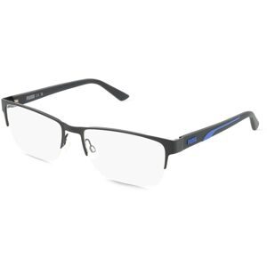 Kering Eyewear Spa Puma PU0472O Unisex-Brille inkl. Gläser Vollrand Quadratisch Metall-Gestell 60/18/145, Schwarz